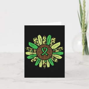 Carte Santé mentale Tournesol Vert Ribbon Sensibilisatio