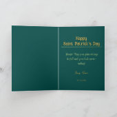 Carte Santé ! Verre de bière de la Saint-Patrick sur fon (Intérieur)