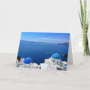 Carte Santorin Grèce Bleu Domed Church photo
