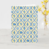 Carte Santorini Shells Yellow Blue Watercolor Stationery (Fleur jaune)