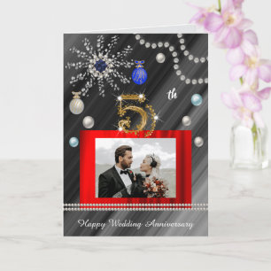 Carte Saphir 5e anniversaire à Noël 2 photos