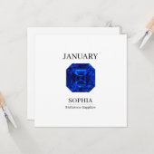 Carte Saphir de septembre anniversaire personnalisé (Devant/Arrière en situation)