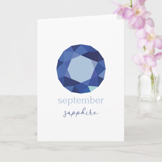 Carte Saphir Pierre de Naissance de Septembre (Orchidée)