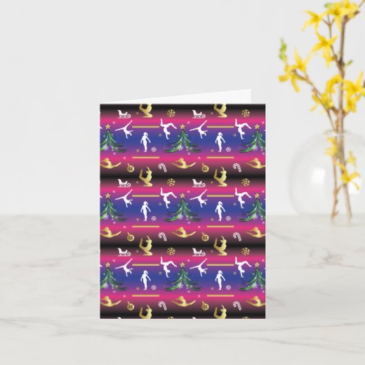 Carte Sapin de Gymnastique Artistique Féminine (Fleur jaune)