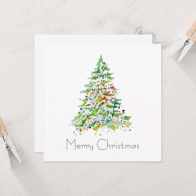 Carte Sapin de Noël (Devant/Arrière en situation)