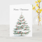 Carte Sapin de Noël à la menthe poivrée (Fleur jaune)