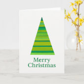Carte Sapin de Noël à rayures à l'aquarelle (Fleur jaune)