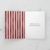 Carte Sapin de Noël à rayures rouges et crème (Intérieur)