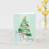 Carte Sapin de Noël abstrait (Fleur jaune)