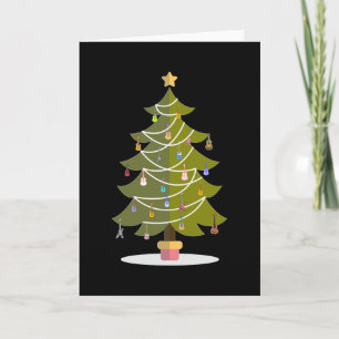 Carte Sapin de Noël avec ornements de guitare