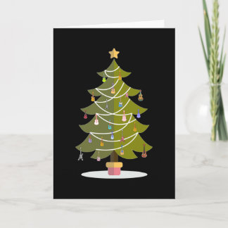 Carte Sapin de Noël avec ornements de guitare