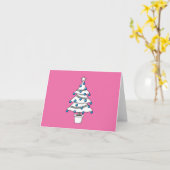 Carte Sapin de Noël blanc (Fleur jaune)