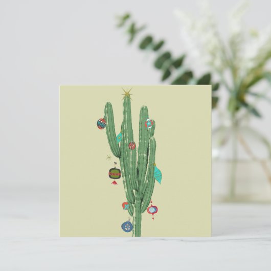Carte Sapin de Noël Cactus (Debout devant)