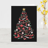 Carte Sapin de Noël de hockey (Fleur jaune)