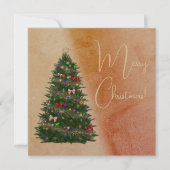 Carte Sapin de Noël décoré de couleurs  (Devant)