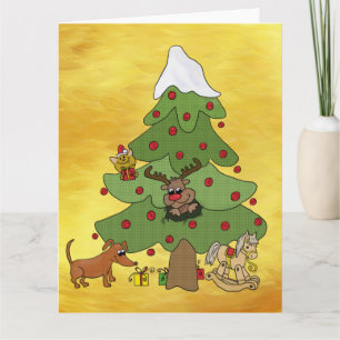 Carte Sapin de Noël drôle 