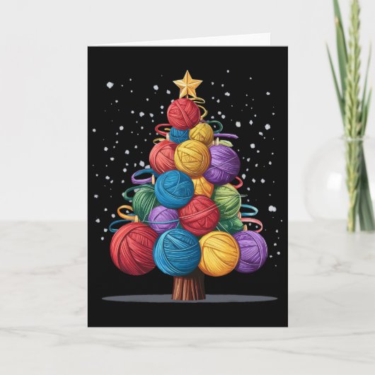 Carte Sapin de Noël en fil (Devant)