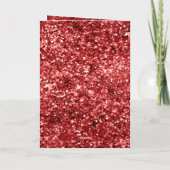 Carte Sapin de Noël en Or à Paillettes Rouges (Dos)