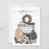 Carte Sapin de Noël Entreprise à carreaux Gingham Noir (Devant)