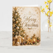 Carte Sapin de Noël et Cadeaux (Fleur jaune)