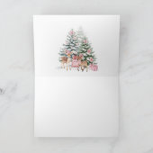 Carte Sapin de Noël Fawn Santa Petite-fille Noël (Intérieur)