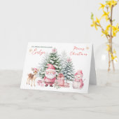 Carte Sapin de Noël Fawn Santa Petite-fille Noël (Fleur jaune)