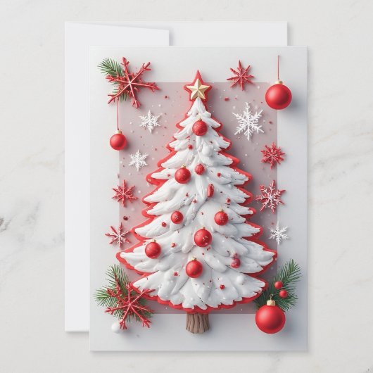 Carte Sapin de Noël festivement décoré (Devant)