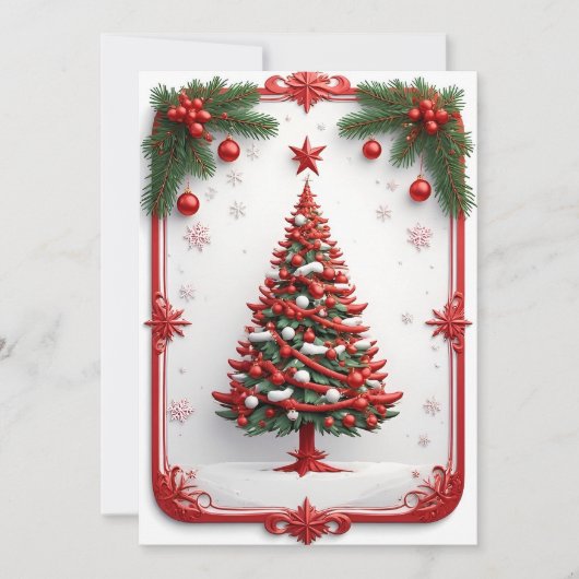 Carte Sapin de Noël festivement décoré (Devant)