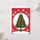 Carte Sapin de Noël festivement décoré (Devant/Arrière en situation)