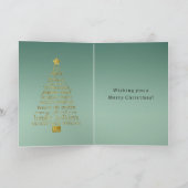 Carte Sapin de Noël Inspirant Vert Pin Or (Intérieur)