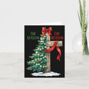 Carte Sapin de Noël La Saison Jésus Croix La Raison X
