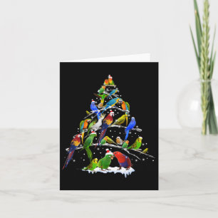 Carte Sapin de Noël oiseaux Cadeau drôle de Noël pour le