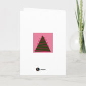 Carte Sapin de Noël rose et vert (Dos)
