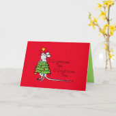 Carte Sapin de Noël Souris Drôle Enfants (Fleur jaune)