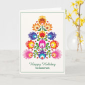 Carte 🎄Sapin de Noël - style folklorique (Fleur jaune)