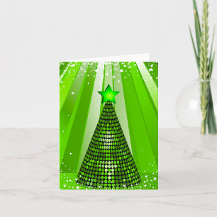 Carte Sapin de Noël vert moderne avec étoile