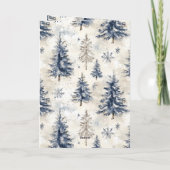 Carte Sapins de Noël Bleu Crème (Dos)