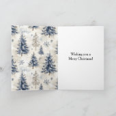 Carte Sapins de Noël Bleu Crème (Intérieur)