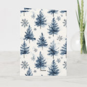 Carte Sapins de Noël Bleus Blanc Flocons de neige (Dos)