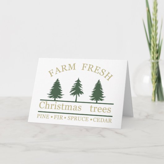 Carte Sapins de Noël frais de la ferme (Devant)