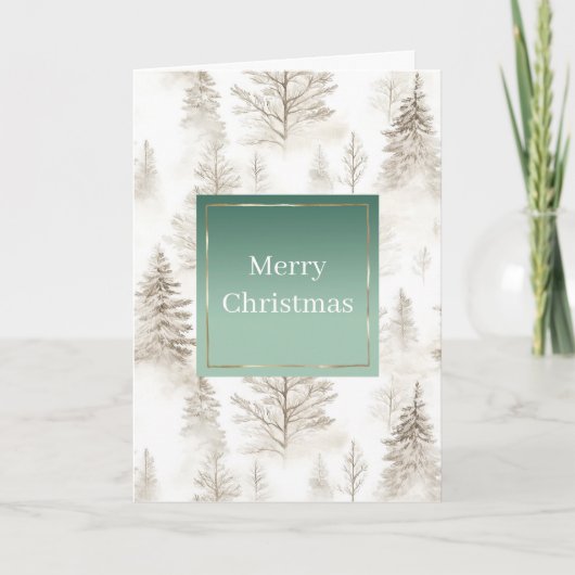 Carte Sapins de Noël Green Cream (Devant)