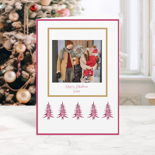 Carte Sapins de Noël Pagode Rouge 1-Photo