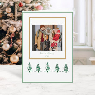Carte Sapins de Noël Pagode Verte 1-Photo