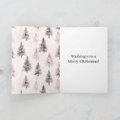 Carte Sapins de Noël Rose Pâle (Intérieur)