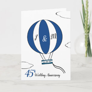 Carte Sapphire 45e anniversaire mariage montgolfière