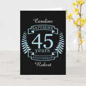 Carte Sapphire Anniversaire traditionnel de 45 ans de ma (Fleur jaune)