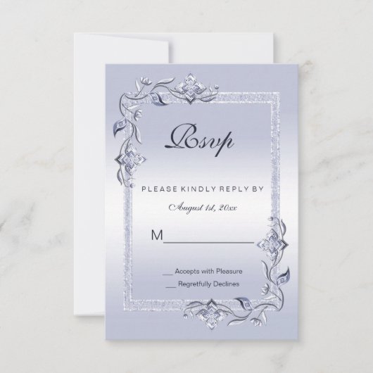 Carte Sapphire Gem & Parties scintillant 45e mariage RSV (Devant)