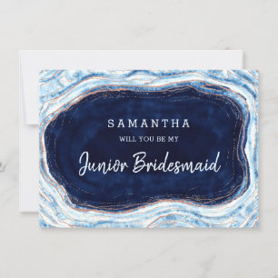 Carte Sapphire Geode Be My Junior Bridesmaid Proposition