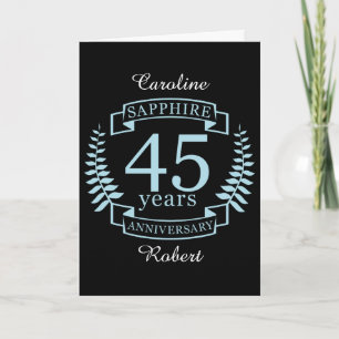 Carte Sapphire Traditionnel 45e anniversaire de mariage