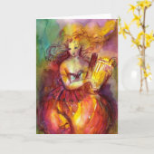 CARTE SAPPHO, DANSE, MUSIQUE ET POÉSIE (Fleur jaune)